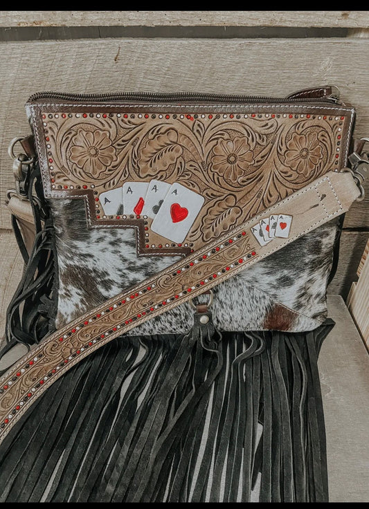 Ace Cowhide and Tooled Leather Western Purse