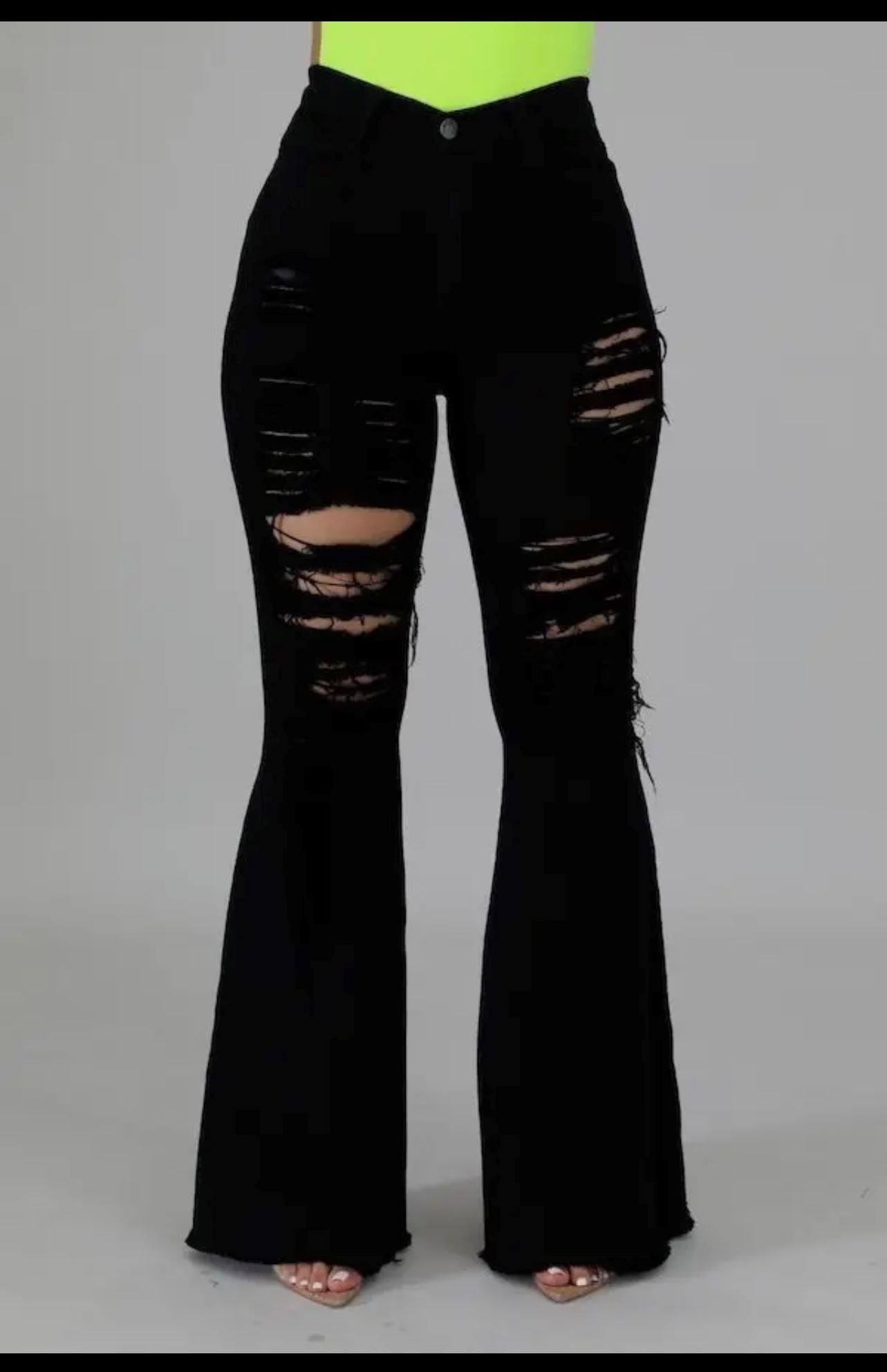 Black Bell Bottom Jeans